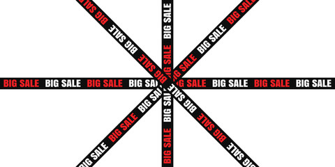 Bold Big Sale Advertisement Image with Black Background and Mixed Red and White Lettering in Chaotic and Asymmetrical Composition