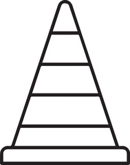 Construction barrier cone line vector icon on white background