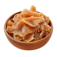 Pickled pork skin called Cueritos isolated on transparent background