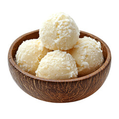 Brazilian coconut sweet called Beijinho isolated on transparent background