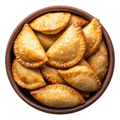 Brazilian pastries called pasteis isolated on transparent background