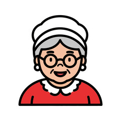 Obraz premium Grandmother granny grandma elder senior citizen old woman cartoon character icon avatar person illustration