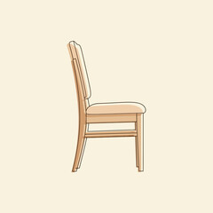 A simple wooden chair with a padded seat and backrest.