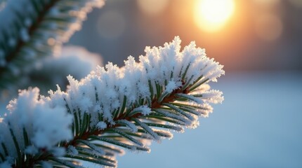 Frost-covered white pine needles in morning sunlight, sparkling icy delicacy, winter macro texture, sharp crystalline details, cold serene beauty