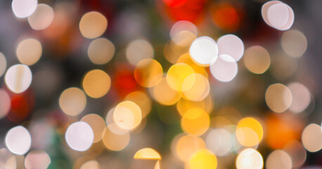 Beautiful defocused blurred Christmas tree lights bokeh for Christmas background.