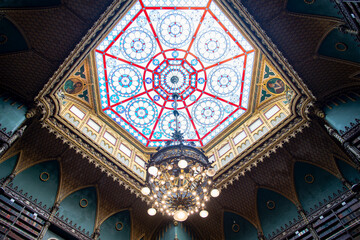 Obraz premium Rio de Janeiro, Brazil, July 2025 - view of The Royal Portuguese Cabinet of Reading (Real Gabinete Português de Leitura)