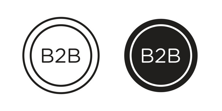 B2B icons on white background. Line vector sign, symbol for web and mobile