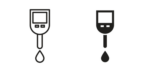 Blood sugar test icons on white background. Line vector sign, symbol for web and mobile © Joss