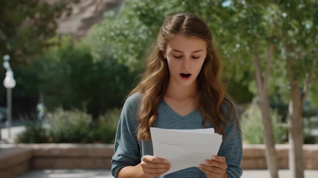 A student&rsquo;s face lights up as they open an acceptance letter, eyes wide in disbelief and pure excitement &mdash; an unfiltered moment of triumph and hope. The paper trembles slightly in their hands as