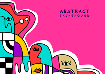 contemporary vector abstract portraits characterized by a fusion of Cubism, Pop Art © THE JAY