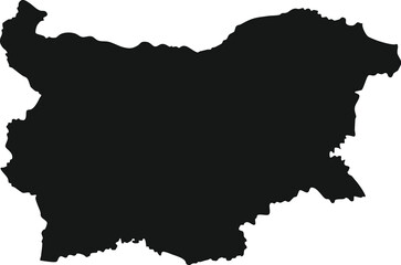 Obraz premium Black silhouette map of Bulgaria vector illustration for geographic and political themes isolated on white background