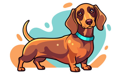 colorfull teckel dog vector