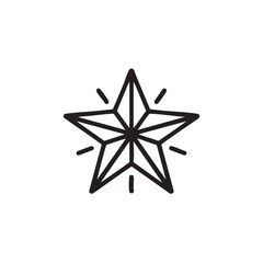 Obraz premium Black outline starburst icon with radiating lines symbol