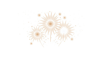 Obraz premium Abstract golden orange and white bursts of light resembling fireworks or dandelion seeds floating against a clean white background