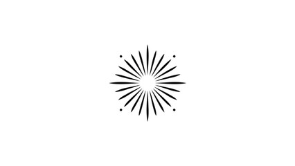 Obraz premium Abstract symmetrical black radial starburst burst explosion pattern design element on a clean white background