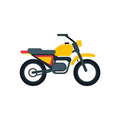 Obraz premium Flat Design Yellow Motorcycle Isolated on White Background