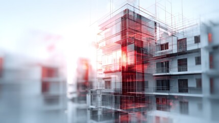 Fototapeta premium Modern architectural design digital rendering of a futuristic building