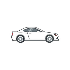 Fototapeta premium Minimalist White Coupe Car Outline for Transportation Design