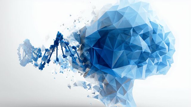 Abstrakte 3D-Darstellungen von DNA-Strukturen und molekularer Biotechnologie