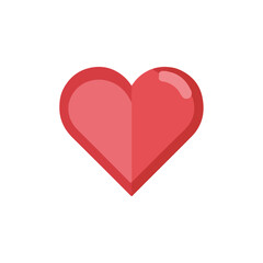 Fototapeta premium Red Heart Icon Isolated on White Background for Love Concepts