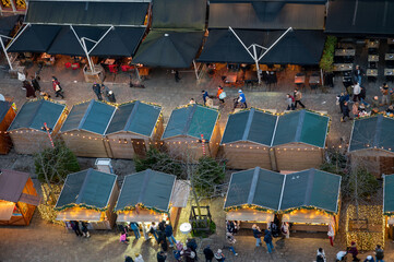 Christmas Market in Ghent from Above
