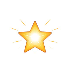 Obraz premium A shining yellow star with bright rays radiating outwards. The star has a golden hue and a radiant glow.