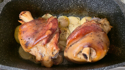 Dinner - roasted pork knuckle