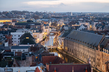 Christmas Market in Ghent from Above