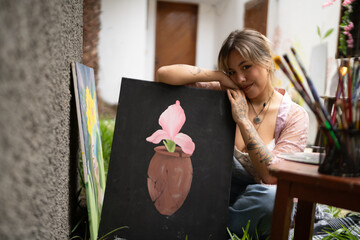 Young artist expressing creativity with inspiring painting