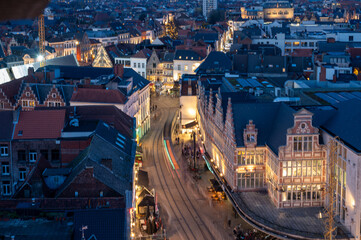 Christmas Market in Ghent from Above