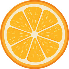 slice of orange on white