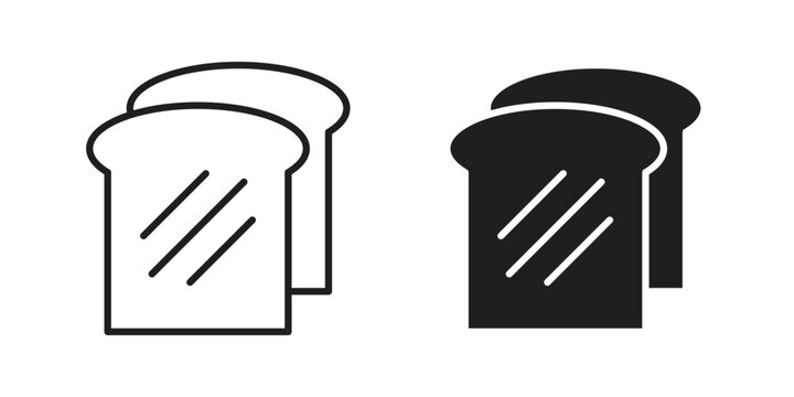 White bread icon on white background. Stock vector icon