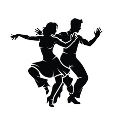 Creative Detailed Jive Dance Step Vector Illustration | Swing Dance Footwork Diagram | Energetic Jive Steps Guide