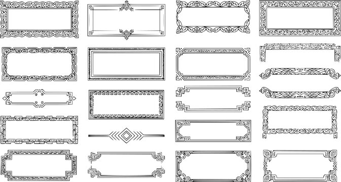 rectangle frames vector set, perfect for invitations, certificates, and posters. frame vector graphics with various border designs
