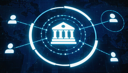 Banking Network Connectivity: A visual representation of a secure and interconnected banking network, demonstrating the flow of information and connectivity.