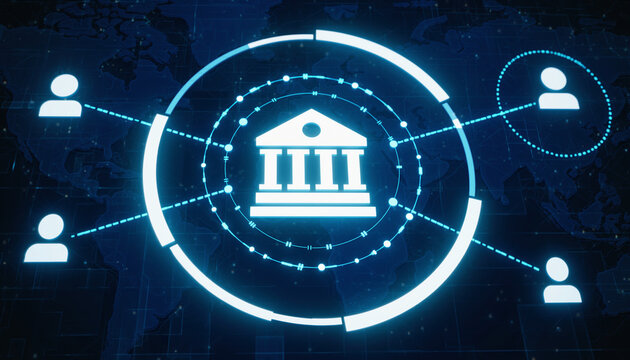 Banking Network Connectivity: A visual representation of a secure and interconnected banking network, demonstrating the flow of information and connectivity.