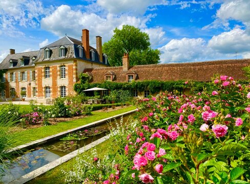 garden of the old house of La Javeliere in the countryside of france