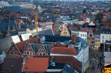 Christmas Market in Ghent from Above