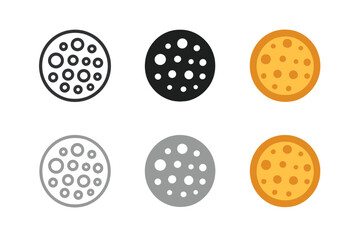 Artisan Loaf Alveoli Pattern. Detailed bubble pattern icon illustrating alveoli distribution inside artisan loaf, circular minimal