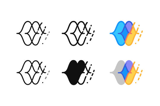 Quantum Interference Artistry. Fading quantum interference pattern with overlapping fragmented waves, clean minimal vector icon,