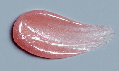 A pink blob of gloss with glitter on it