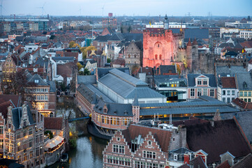 Christmas Market in Ghent from Above