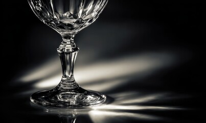 A glass wine glass with a stem