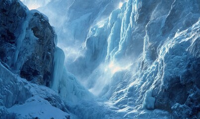 A mountain with ice and snow on it