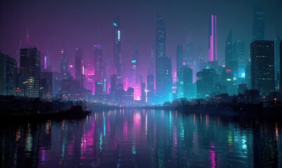 Fototapeta premium A city with a river running through it