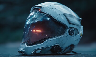Fototapeta premium A helmet with a red light on it