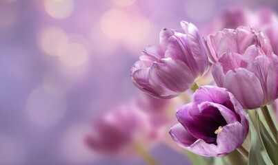 Fototapeta premium A bouquet of purple flowers with a purple background