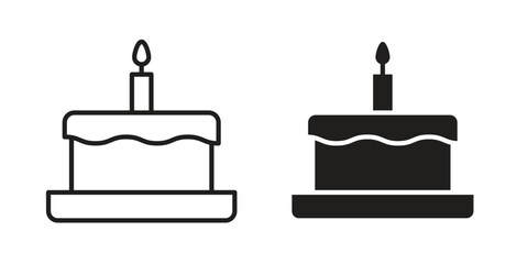 Cake birthday icons logo design, Pictogram Icons