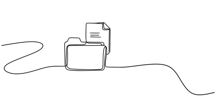 Minimalist File Flow, Minimalist sketch symbolizing organization, data storage, and office work