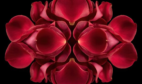A close up of a red flower with petals - Powered by Adobe